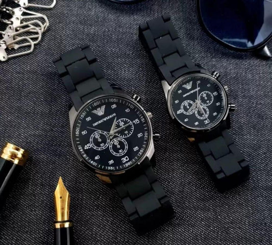 Couple's Chronograph Watches - Black